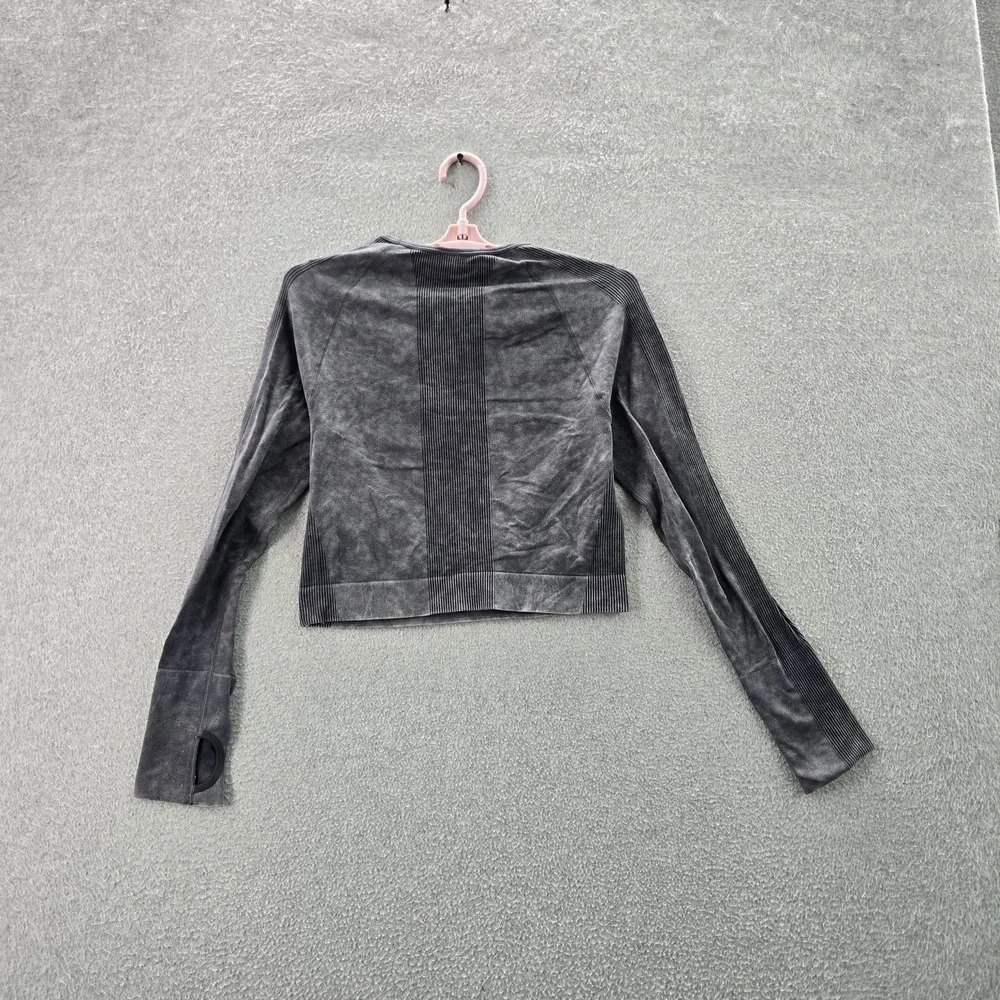 PINK Victoria's Secret Women Shirt‎ L Gray Activewear Cropped Pullover Seamless